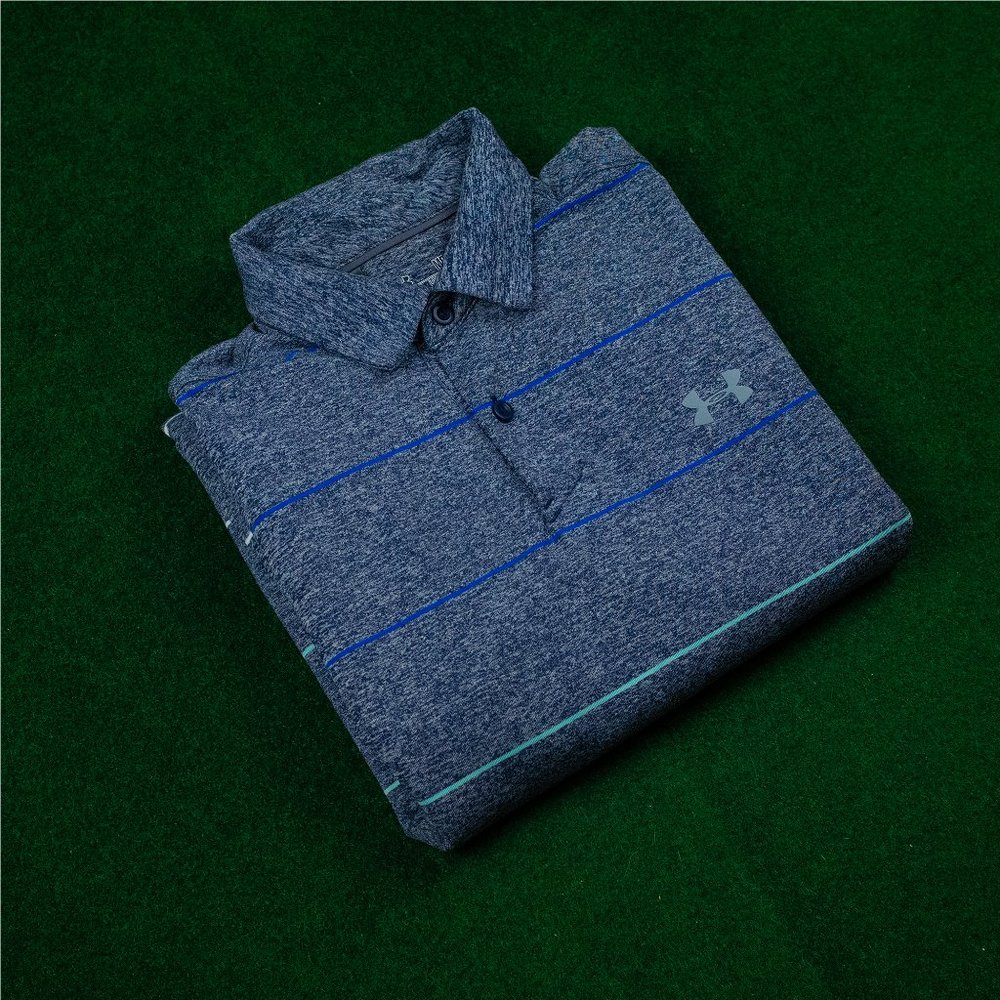 Under Armour Heather Blue Golf Polo
